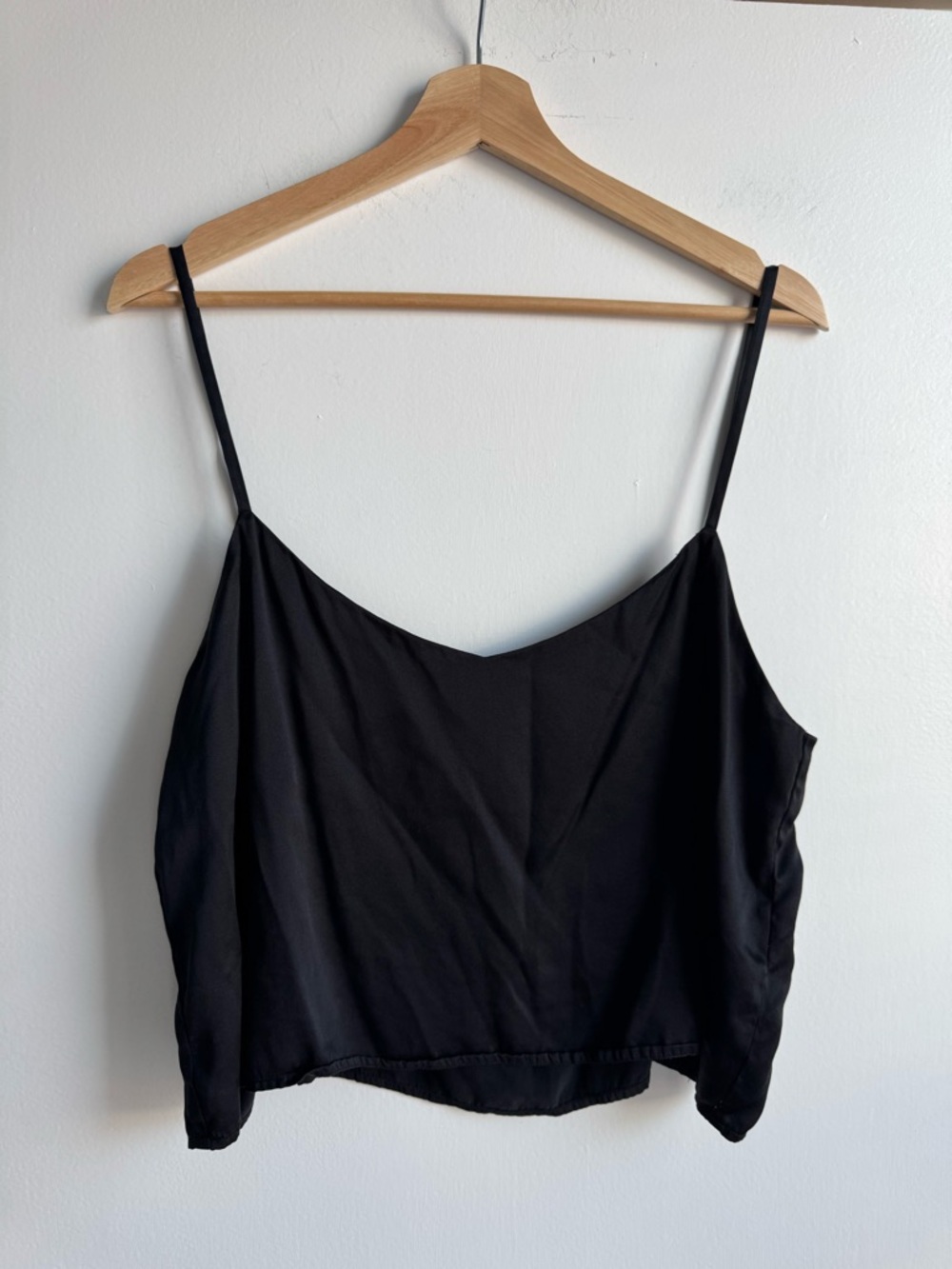 Reformation 100% silk black cropped tank